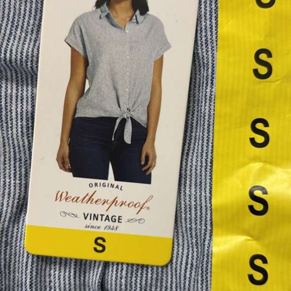 Weatherproof Vtg Ladies Tie Front Top - Picture 5 of 5